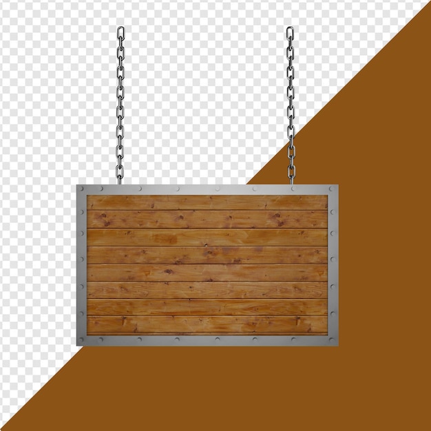 Panel de madera con borde metálico