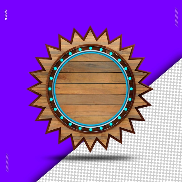 Panel de madera de círculo de renderizado 3D