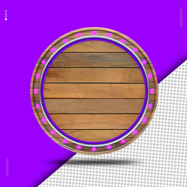 Panel de madera de círculo de renderizado 3D