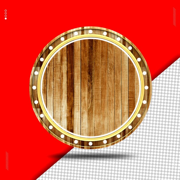 Panel de madera de círculo de renderizado 3D