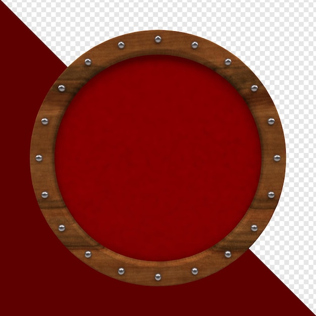 Panel de madera con clavos y espacio rojo para escribir