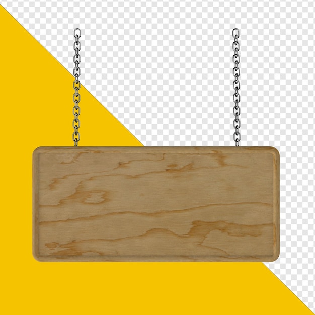 PANEL DE MADERA COLGADO EN CADENA
