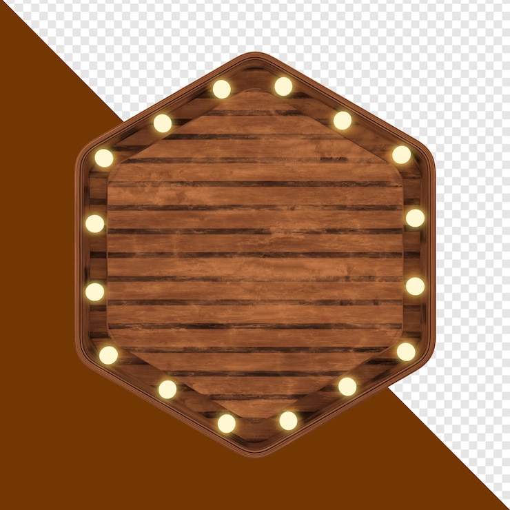 PSD panel de madera oscura con lámparas