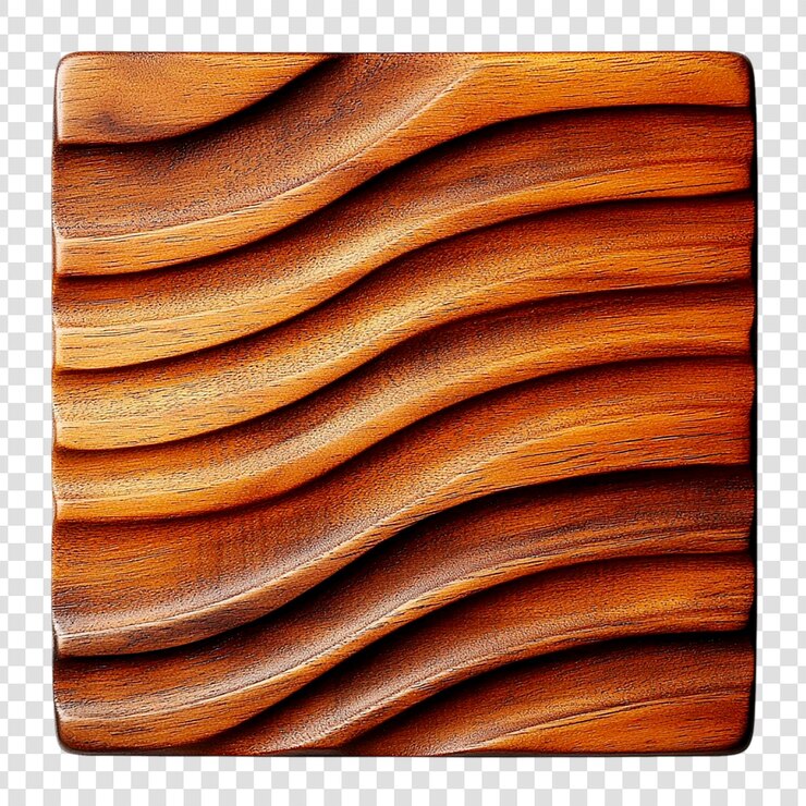 PSD panel de madera con textura ondulada de ricos tonos marrones detalle de grano de madera natural