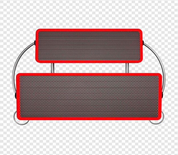 Panel metálico rojo con cuadrícula