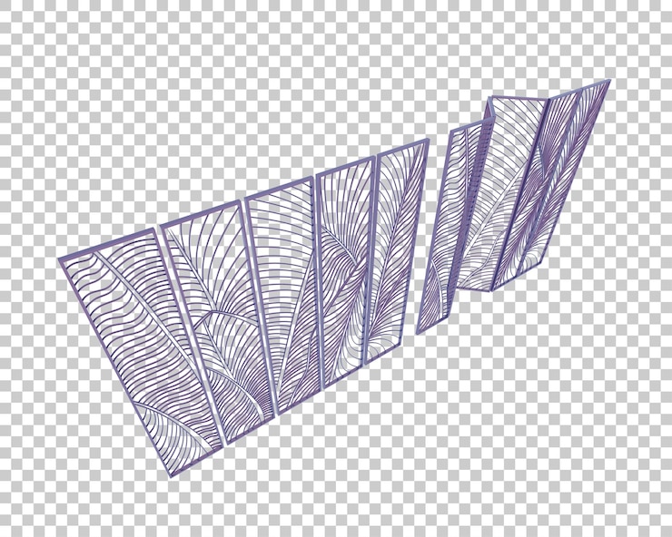 PSD panel de pared aislado sobre un fondo transparente ilustración de renderización 3d