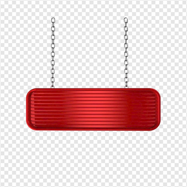 PANEL REDONDO ROJO CON CADENA