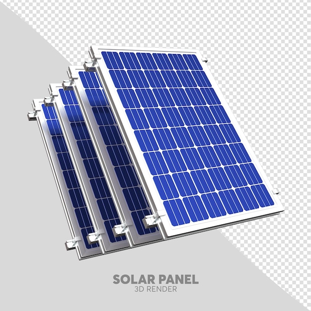 PSD panel solar 3d renderizado de forma realista aislado