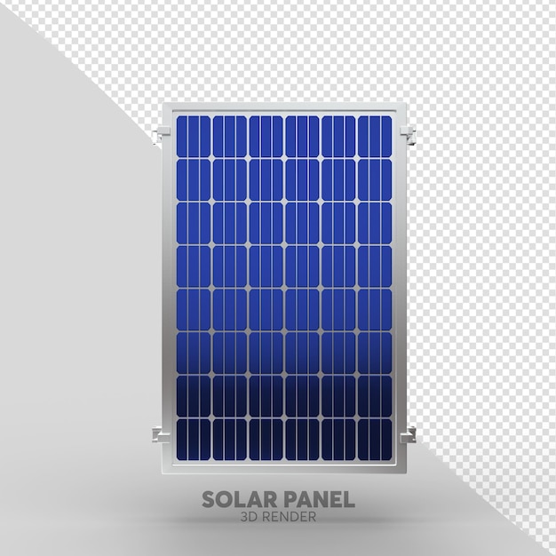 Panel solar 3d renderizado de forma realista aislado