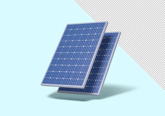 PSD panel solar aislado del fondo editable