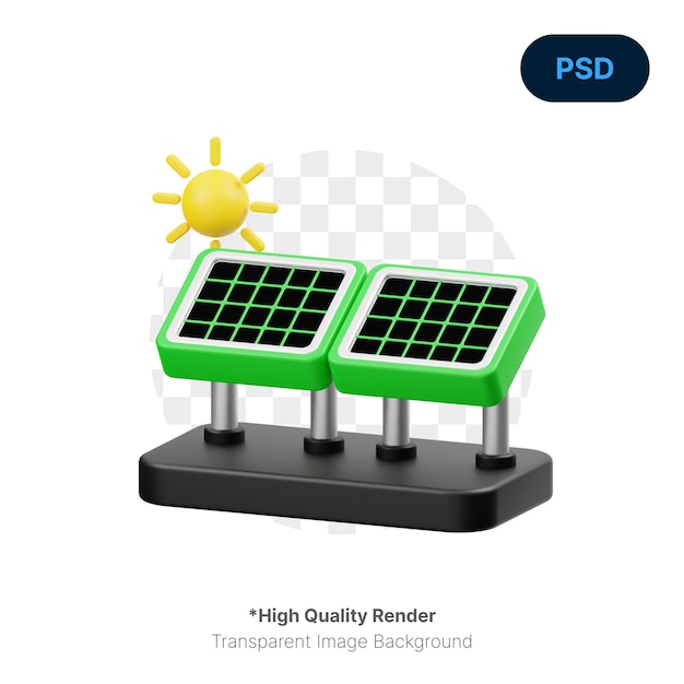 Panel solar icono 3D Premium PSD