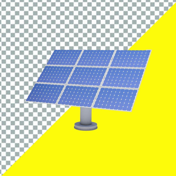 PSD panel solar psd en un fondo transparente amarillo