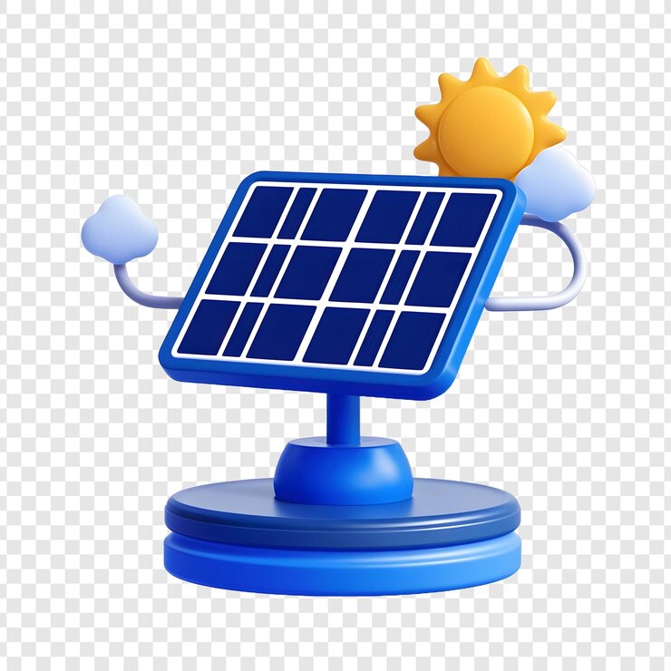 PSD panel solar en un soporte