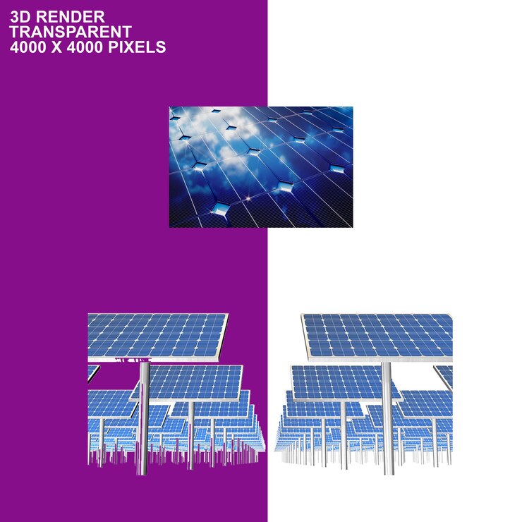 PSD paneles solares de fondo transparente