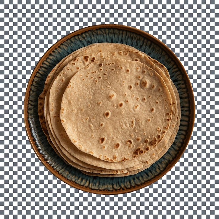 PSD panes de chapati recién hechos aislados sobre un fondo transparente