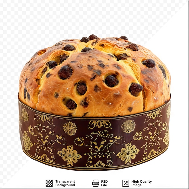 PSD panettone italienisch isoliert auf weißem isoliertem hintergrund