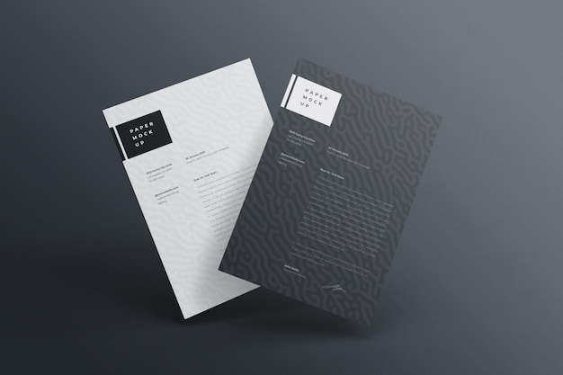 panfleto a4 e maquete de papel timbrado PSD Template