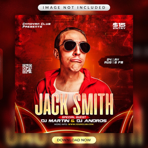 Panfleto jack smith ou modelo de banner promocional de mídia social