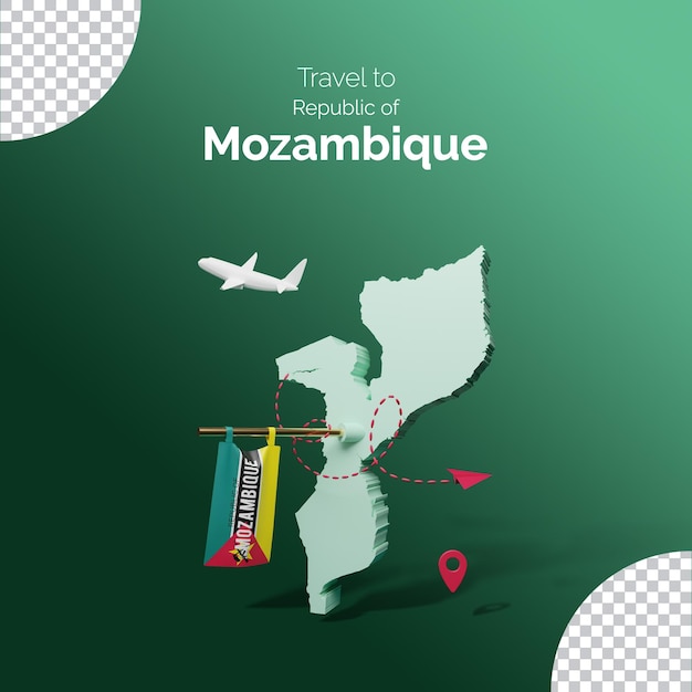 Panfleto quadrado de férias de férias em moçambique