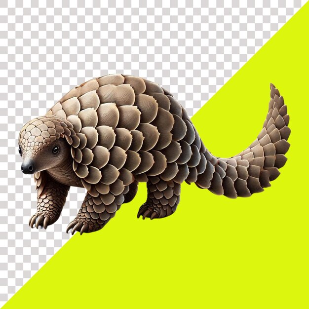 Pangolín aislado en un fondo transparente