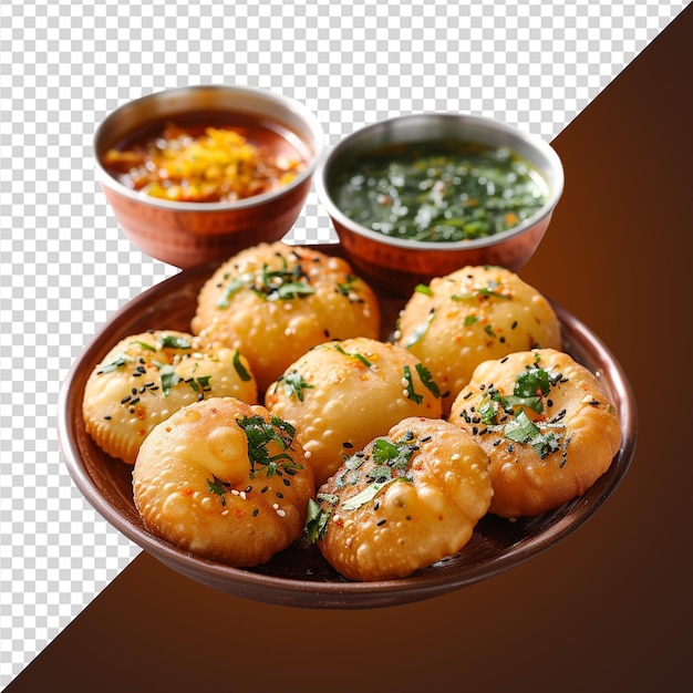 PSD pani puri en el plato png