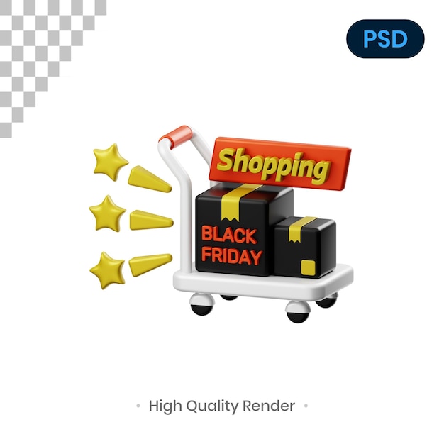 Panier D'achat Illustration De Rendu 3d Psd Premium