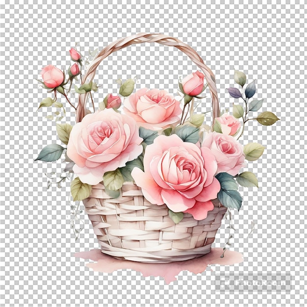 PSD panier aquarelle