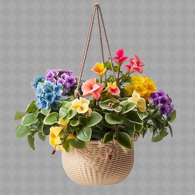 Un Panier De Fleurs Avec Un Fond D'un Panier Avec Une Fleur Dedans