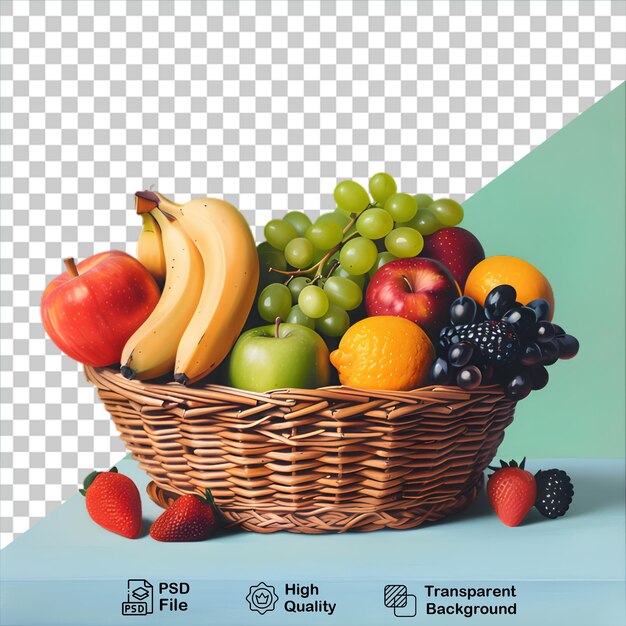 PSD panier de fruits sur fond transparent inclure un fichier png