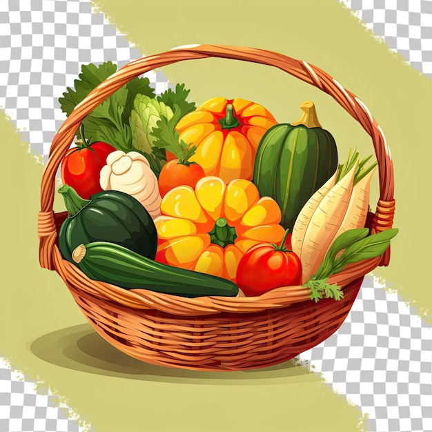 PSD un panier de légumes avec un panier de légumes.