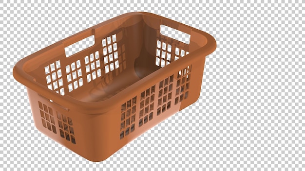 Panier à linge sur fond transparent illustration de rendu 3d