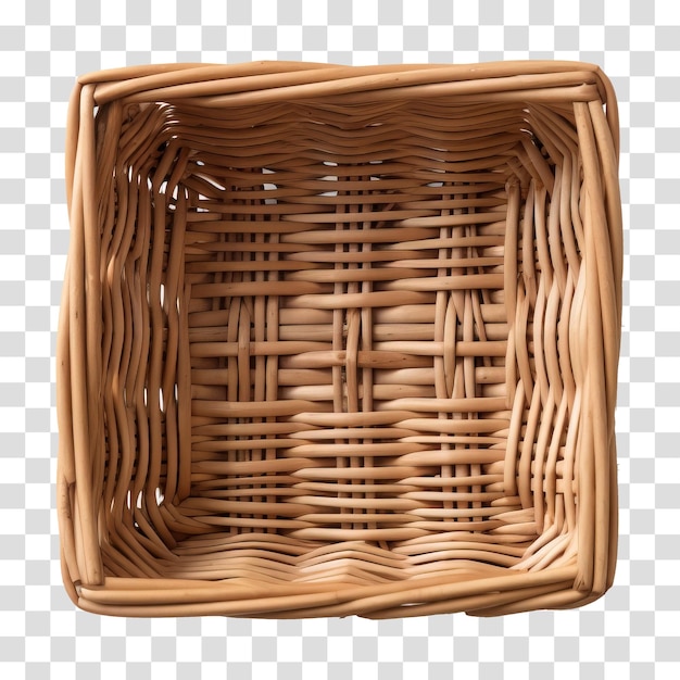 Panier en osier isolé sur fond transparent PNG PSD