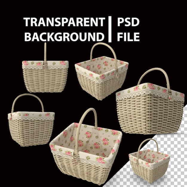 PSD panier en osier png