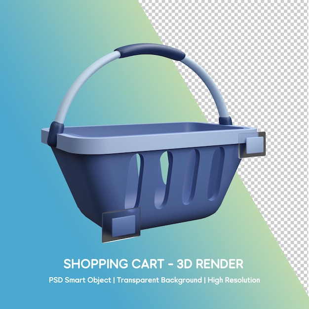 PSD panier psd avec illustration 3d