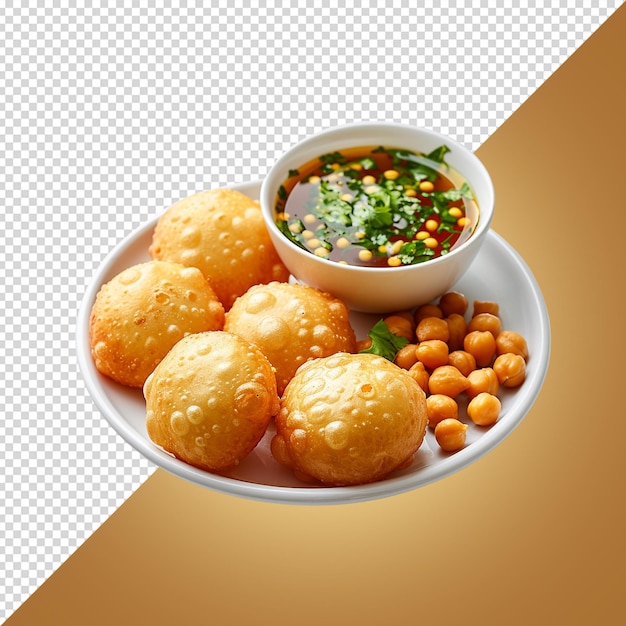 PSD panipuri ou golgappa isolé sur fond blanc