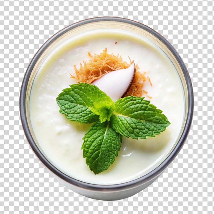 PSD la panna cotta de coco es un delicioso postre cremoso aislado sobre un fondo transparente