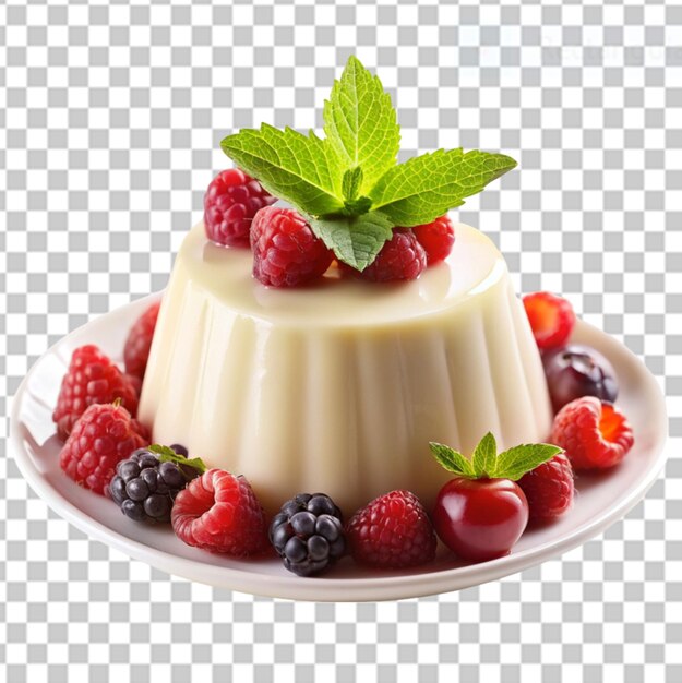 PSD le panna cotta sur un fond transparent