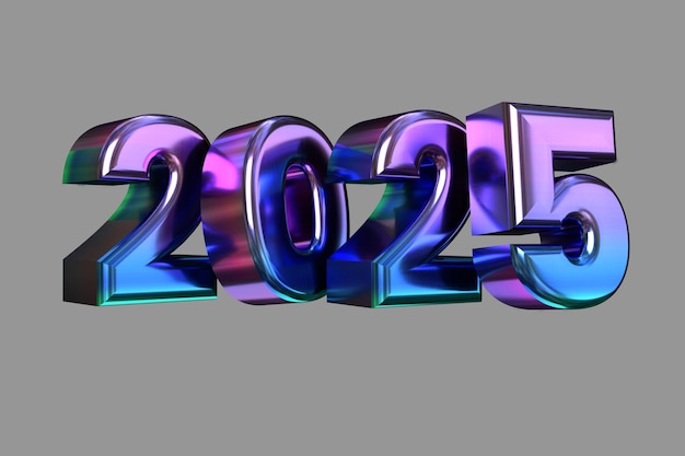Le panneau 3D pourpre de la nouvelle année 2025
