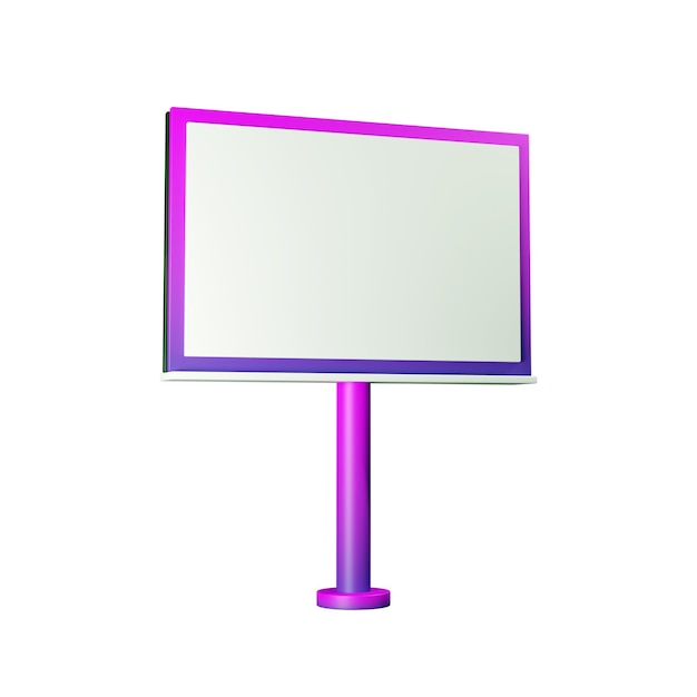 Un Panneau D'affichage Dégradé Violet Et Rose Illustration De Rendu 3d Transparent Isolé