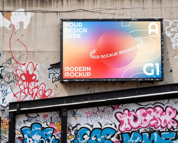 un panneau d'affichage avec le mot moderne dessus