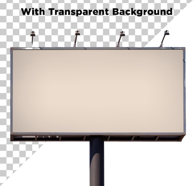 Panneau d'affichage publicitaire PNG isolé sur un fond transparent
