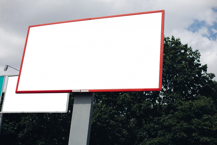 PSD panneau d'affichage vide dans la ville