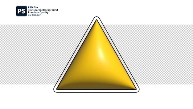 PSD panneau d'avertissement triangle vierge 3d illustration en jaune et noir