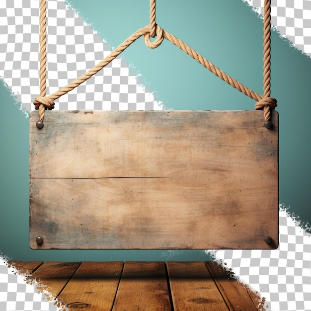 PSD panneau en bois cordé avec fond transparent en toile de fond