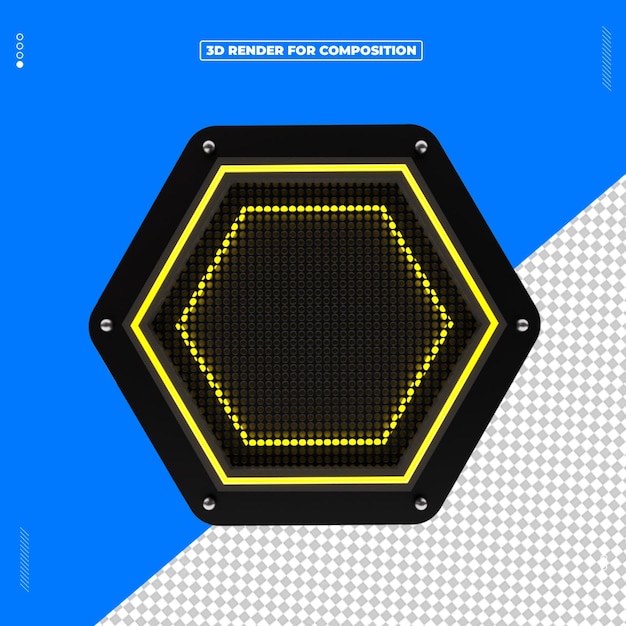 Panneau hexagonal futuriste avec écran LED lumineux