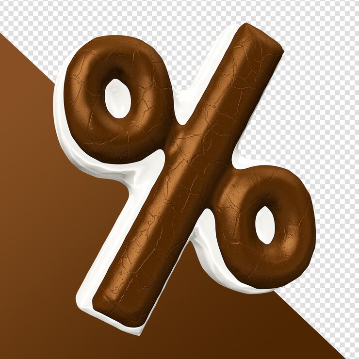 PSD un panneau marron et blanc qui dit 9% dessus