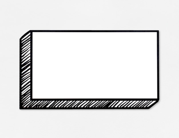 PSD panneau de message rectangulaire blanc