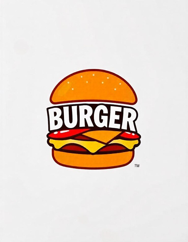PSD un panneau noir et blanc qui dit hamburgers hamburgers