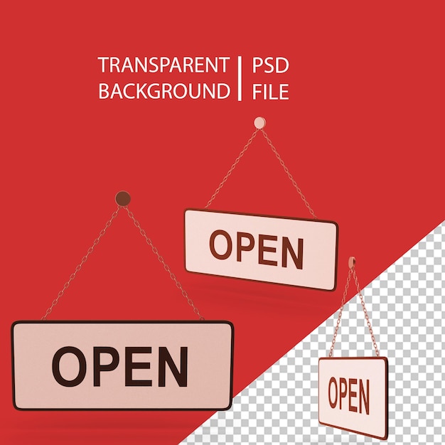 PSD panneau ouvert suspendu png