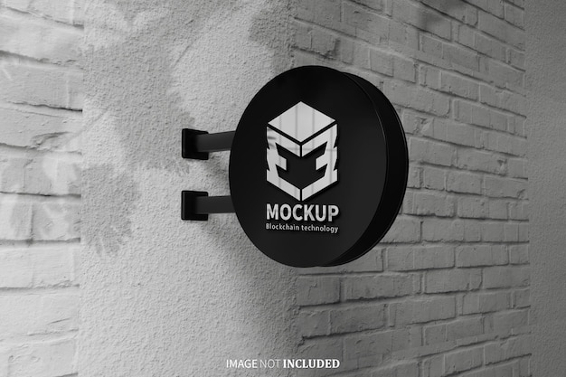 panneau de signalisation cercle noir logo maquette psd